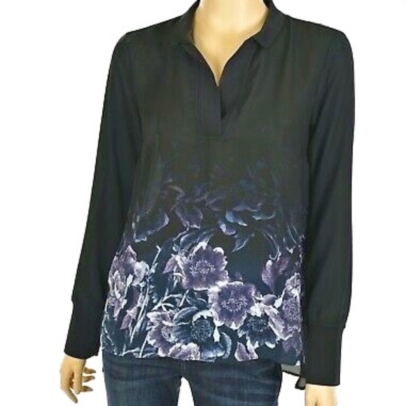 SIMPLY VERA (Vera Wang) Black Printed Top - Picture 1 of 8